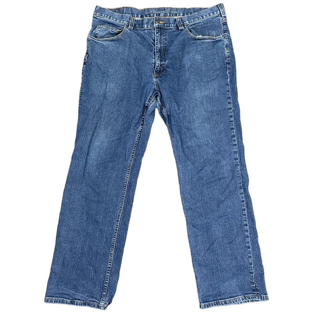 DULUTH TRADING CO Flex Weekender Jeans Mens 40x32 Blue Straight Denim